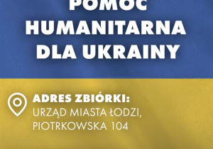 Plakat dotyczący pomocy humanitarnej dla Ukrainy