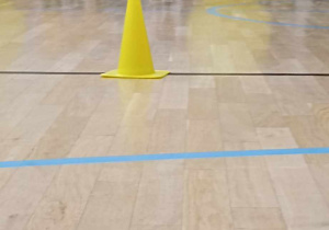 dzieci turlają dużą piłkę