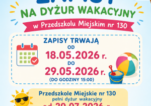 plakat dotyczący dyżuru wakacyjnego