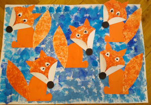 Prace dzieci przedstawiające lisa
