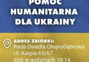Plakat dotyczący pomocy humanitarnej dla Ukrainy