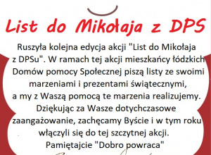 Kolejna edycja akcji "List do Mikołaja z DPS-u"