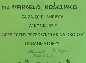 ,,Bezpieczny przedszkolak na drodze"