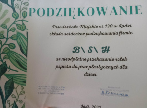 Dziękujemy firmie B\S\H