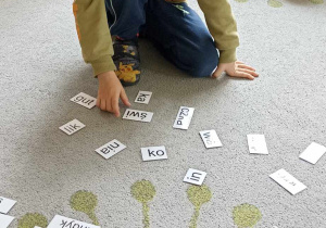dzieci układają nazwy zwierząt na wsi