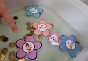 kwiatki pływają po wodzie