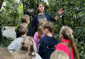 dzieci oglądają rośliny