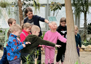 dzieci oglądają rośliny